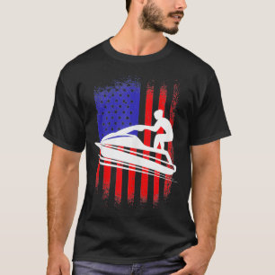 JetSki USA Jet Skiing America Flag Jet Ski Lovers  T-Shirt