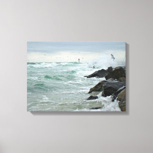 Jetty Fishing - Island Beach State Park - NJ Canvas Print