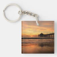 Jetty Over Ocean Beach Sunset