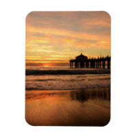Jetty Over Ocean Beach Sunset