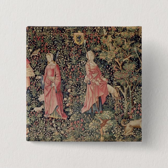 Jeu de Marelle et Cueillette de Fruits' 15 Cm Square Badge (Front)