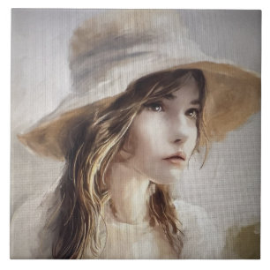 Jeune Femme Ceramic Tile