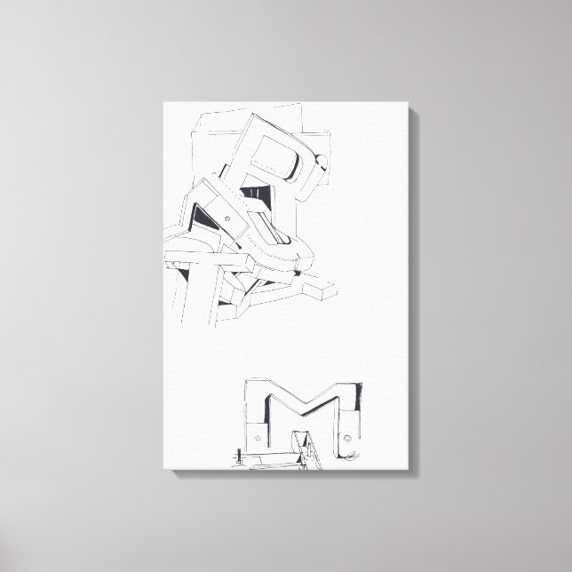 Jeux de Construction Building's Games Drawing 1 C Canvas Print (Front)