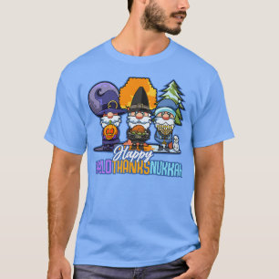Jew Gnomes Halloween Thanksgiving Hanukkah HalloTh T-Shirt