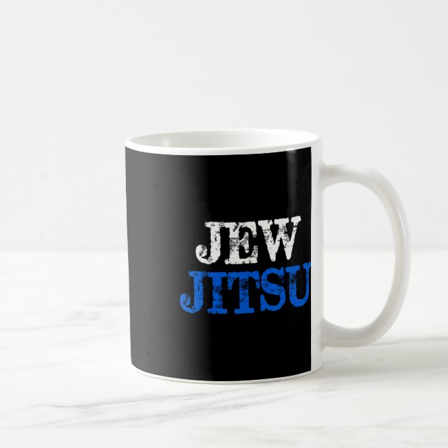 Jew Jitsu Funny Jewish Karate Holiday Pun  Coffee Mug (Right)