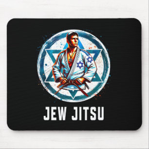 Jew Jitsu Karate Funny Hanukkah Jiu Jitsu Martial Mouse Pad