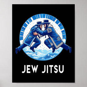 Jew Jitsu Karate Funny Hanukkah Jiu Jitsu Martial  Poster