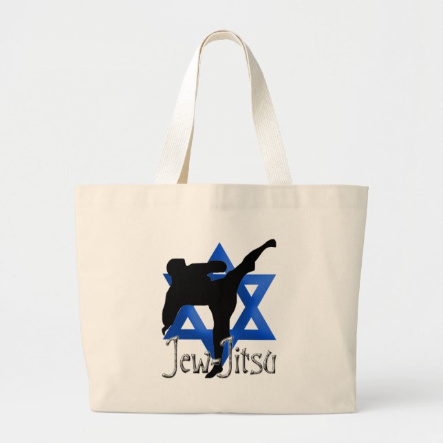 Jew Jitsu Large Tote Bag (Front)
