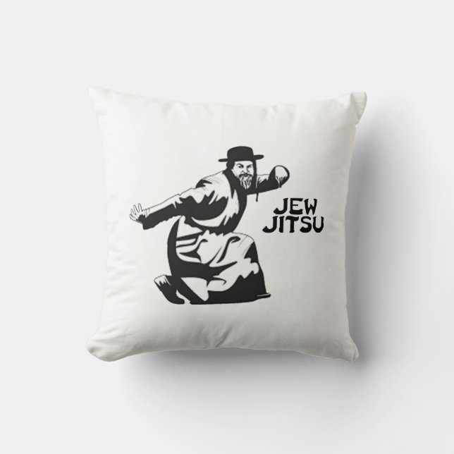 Jew Jitsu Pillow | Jewish Bar Mitzvah Gifts (Front)
