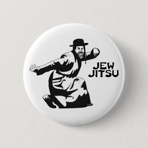 Jew Jitsu Pinback Butto Jewish Bar Mitzvah Gifts 6 Cm Round Badge