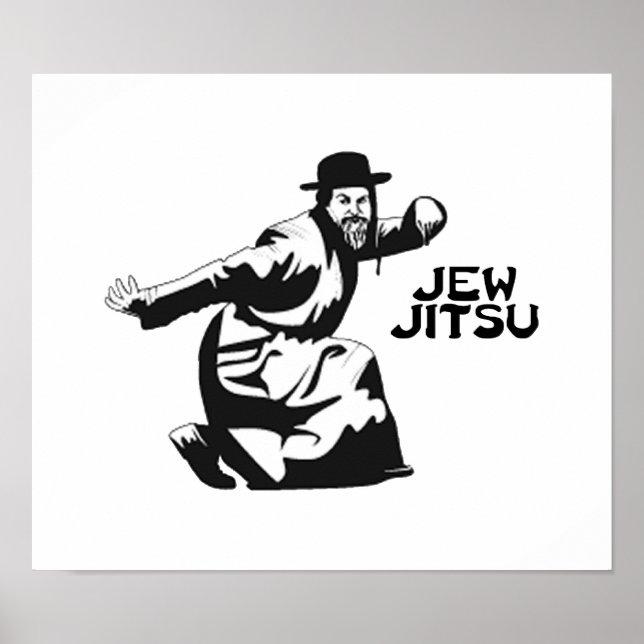 Jew Jitsu Poster | Jewish Bar Mitzvah Gifts (Front)