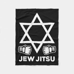 Jew Jitsu Star David Funny Jewish Fighter MMA Fleece Blanket