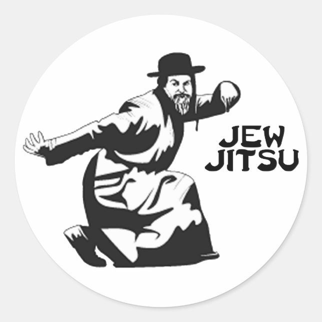 Jew Jitsu Sticker | Jewish Bar Mitzvah Gifts (Front)