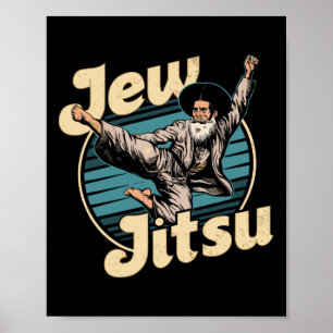Jew Karate Jitsu Hanukkah Jiu Jitsu Martial Arts D Poster