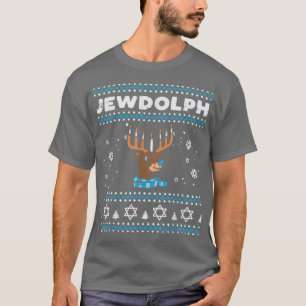 Jewdolph Ugly Hanukkah Sweater Reindeer Funny Chan