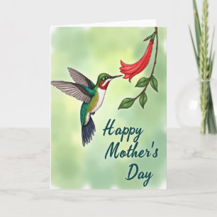 Jewel Bird Floral Mothers Day Card