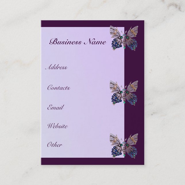 Jewel Butterflies 2 Business Card (Front)