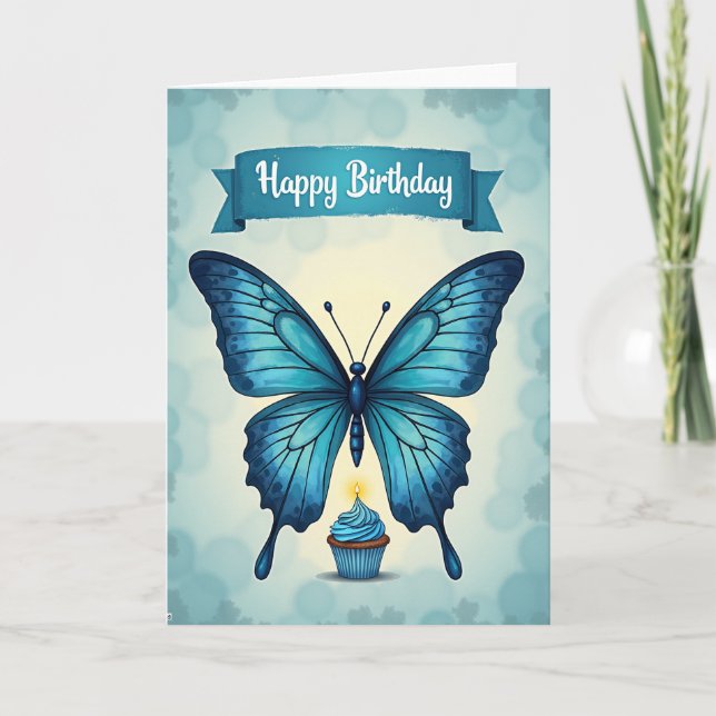 Jewel Butterfly Birthday Card (Front)