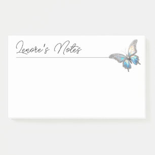 Jewel Butterfly Opal and Silver Post-it Notes