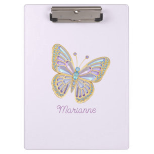 Jewel Butterfly Purple Blue Gold Clipboard