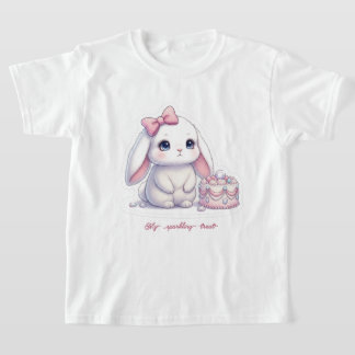 Jewel Cake Bunny - Pink Ribbon & Gemstone Sweet T-Shirt