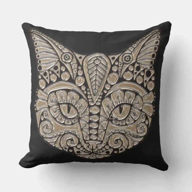jewel cat outdoor pillow (Front)