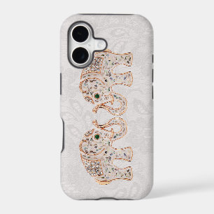 Jewel Elephants Photo & Paisley Lace iPhone 5 Case