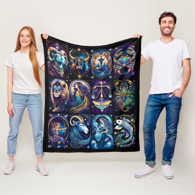 Jewel Galaxy Zodiac   Fleece Blanket (In Situ)