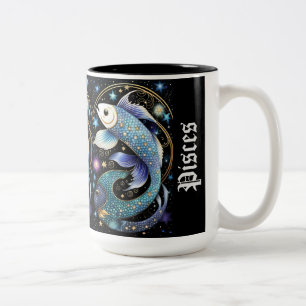 Jewel Galaxy Zodiac Pisces Two-Tone Coffee Mug