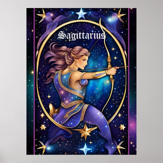 Jewel Galaxy Zodiac Sagittarius Poster (Front)