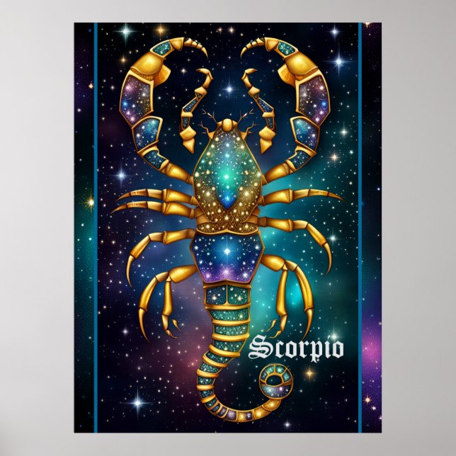 Jewel Galaxy Zodiac Scorpio Poster (Front)