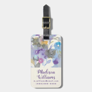 Jewel Garden Purple Pastel Petals Luggage Tag