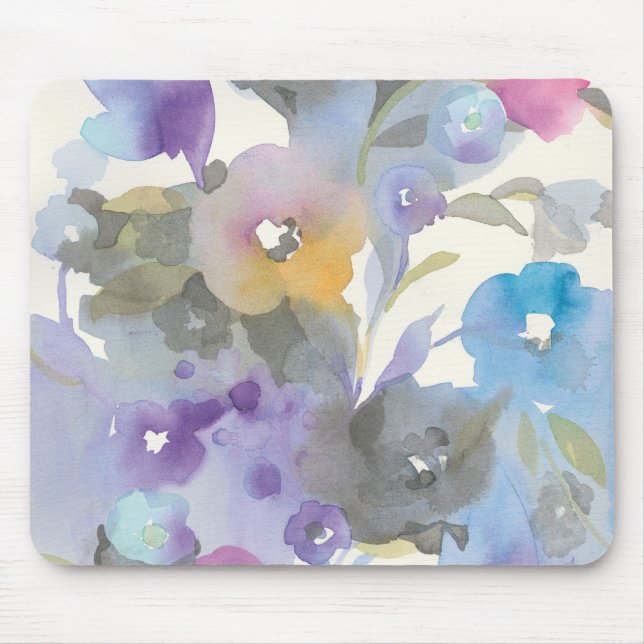 Jewel Garden | Purple Pastel Petals Mouse Pad (Front)
