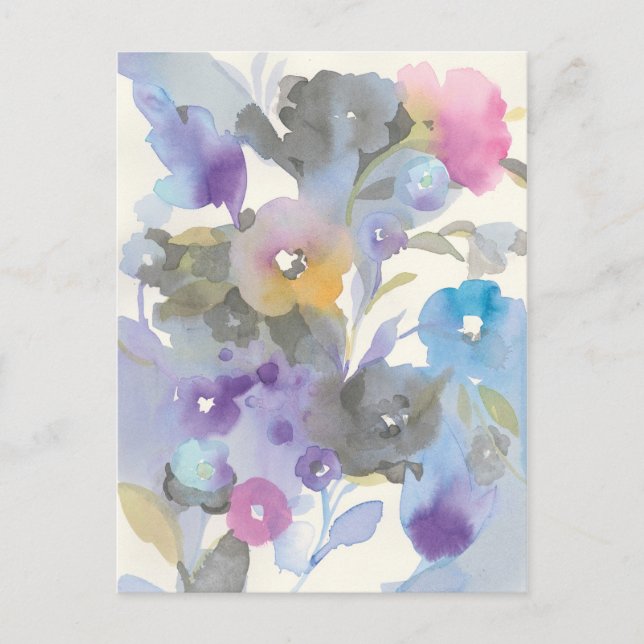 Jewel Garden | Purple Pastel Petals Postcard (Front)