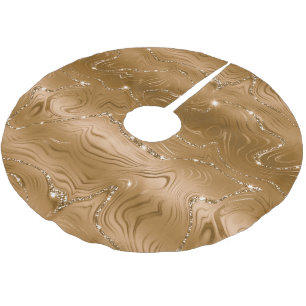 Jewel Gold Glittery Glitz  Brushed Polyester Tree Skirt