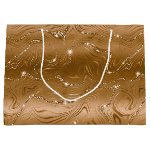Jewel Gold Glittery Glitz Large Gift Bag
