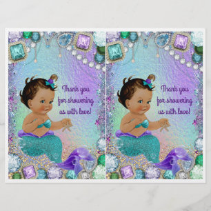 Jewel Mermaid Baby Shower DIY Gift Bag Decorations Flyer