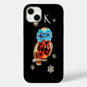 JEWEL OWL,DIAMOND STARS,Gold,Blue Turquoise,Topaz iPhone 14 Plus Case
