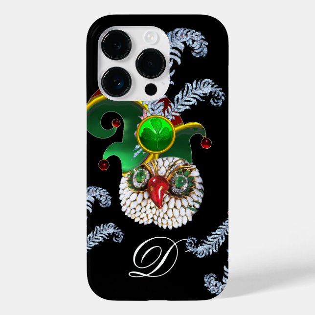 JEWEL OWL, ELF HAT ,SHAMROCK AND DIAMOND FEATHERS Case-Mate iPhone CASE (Back)