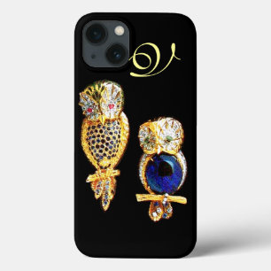 JEWEL OWLS,Gold, Blue Sapphire ,Topaz iPhone 13 Case