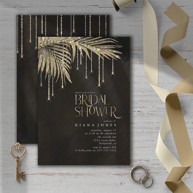 Jewel Palm Leaf Bridal Shower Gold ID830 (Creator Uploaded)