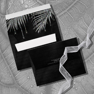 Jewel Palm Leaf Wedding Silver ID830 Envelope