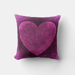 Jewel Purple Heart Textured Look Cushion
