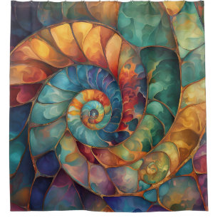 Jewel Spiral Shell Shower Curtain
