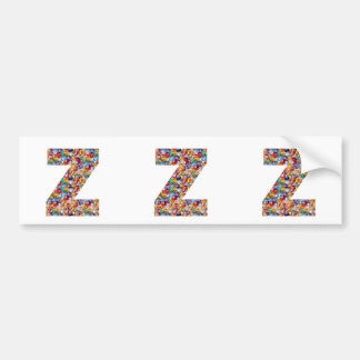 Jewel Stone Studded Alpha ZZZ z ZZ Birthday Gifts Bumper Sticker