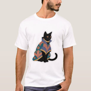 Jewel Tone Botanical Cat Graphic T-Shirt 