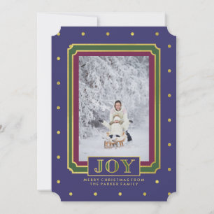 Jewel Tone Christmas Joy with Photo Holiday Card
