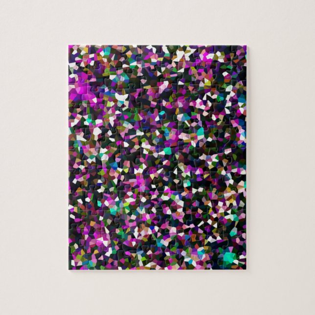 Jewel Tone Crystal Pixels Jigsaw Puzzle (Vertical)