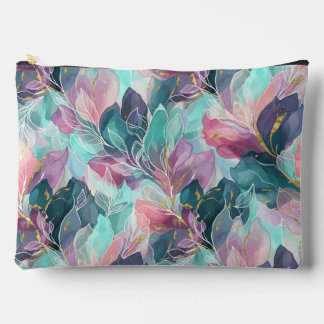 Jewel Tone Floral Accessory Pouch