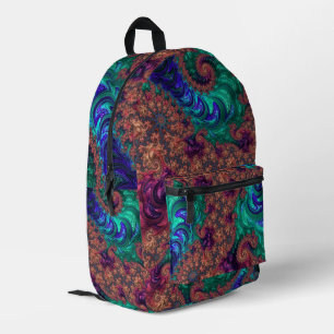 Jewel Tone Fractal Printed Backpack